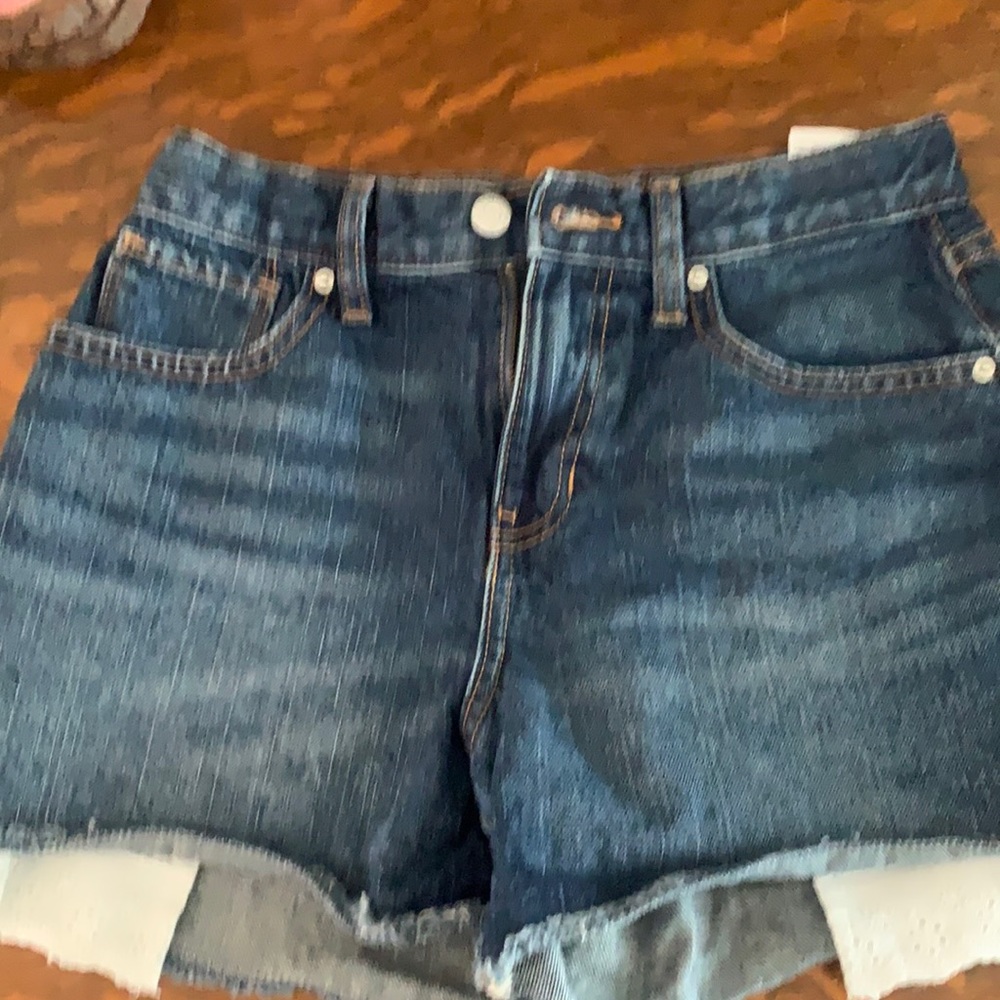 Old navy denim shorts with lace pockets size 14